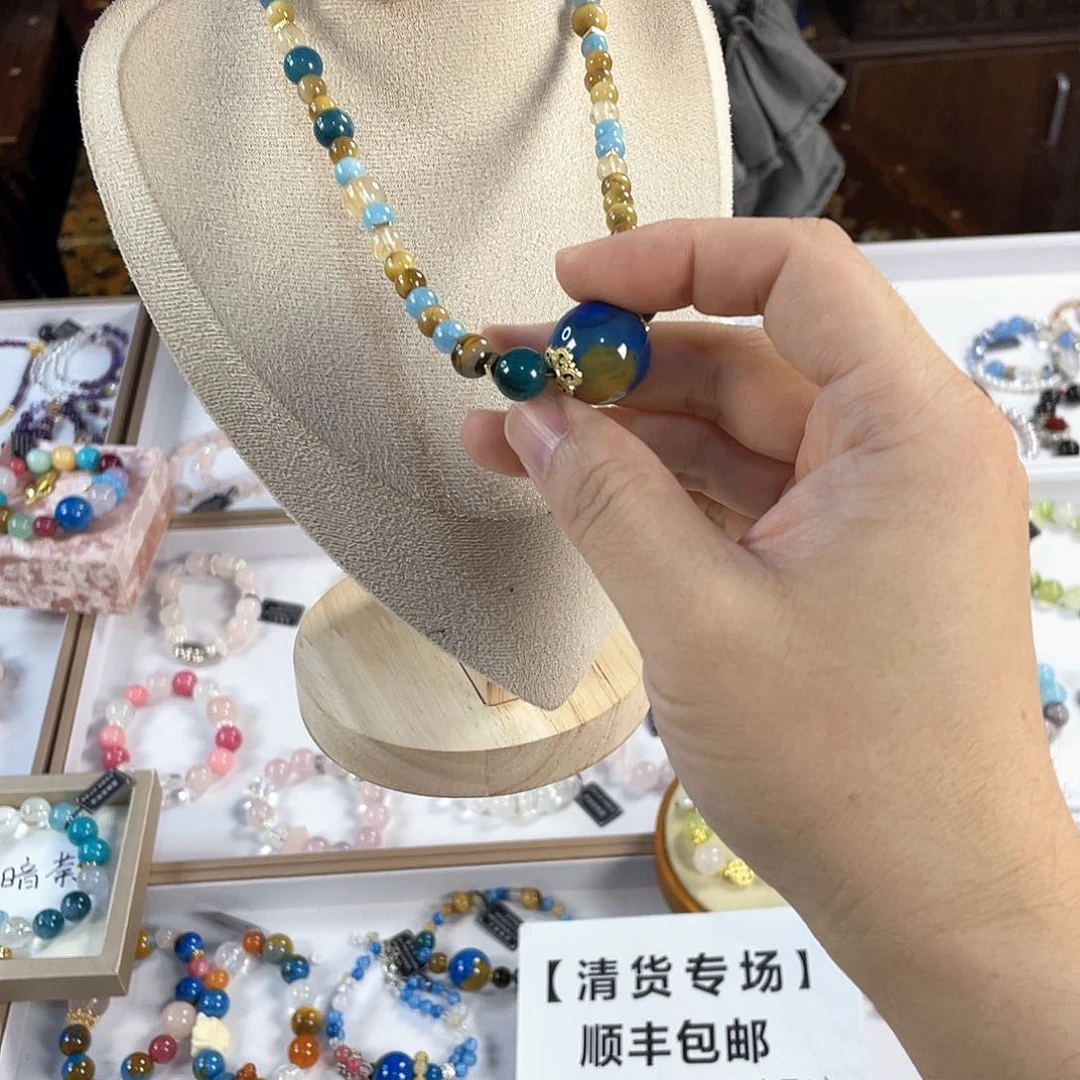 水晶手链银S925镀金镶嵌