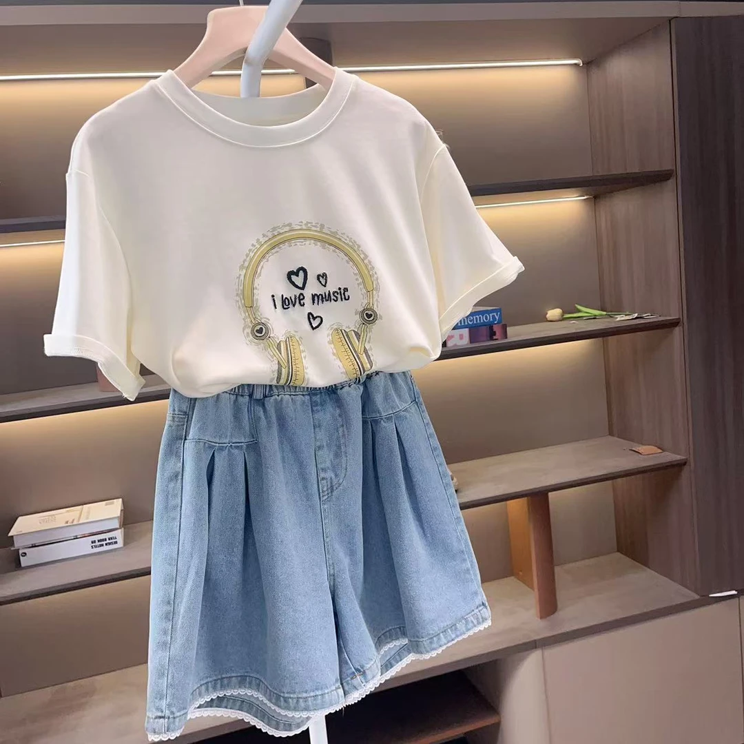 女童短袖T恤夏装2025夏季新款亲子装百搭儿童打底衫上衣25XK234