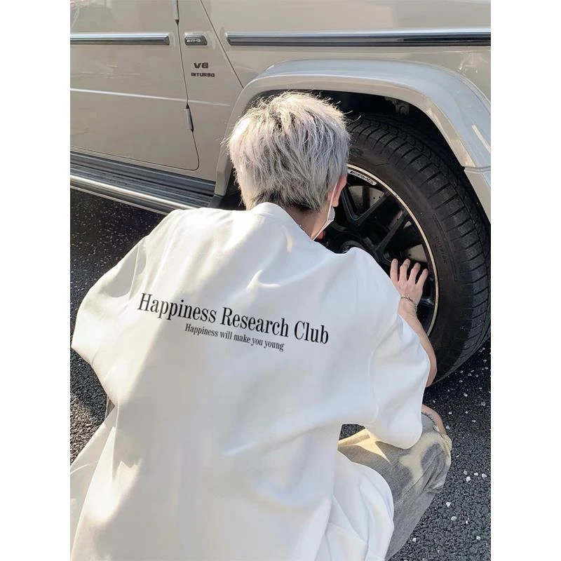 美式oversize高街纯棉短袖t恤男夏季潮牌宽松重磅高级感痞帅上衣