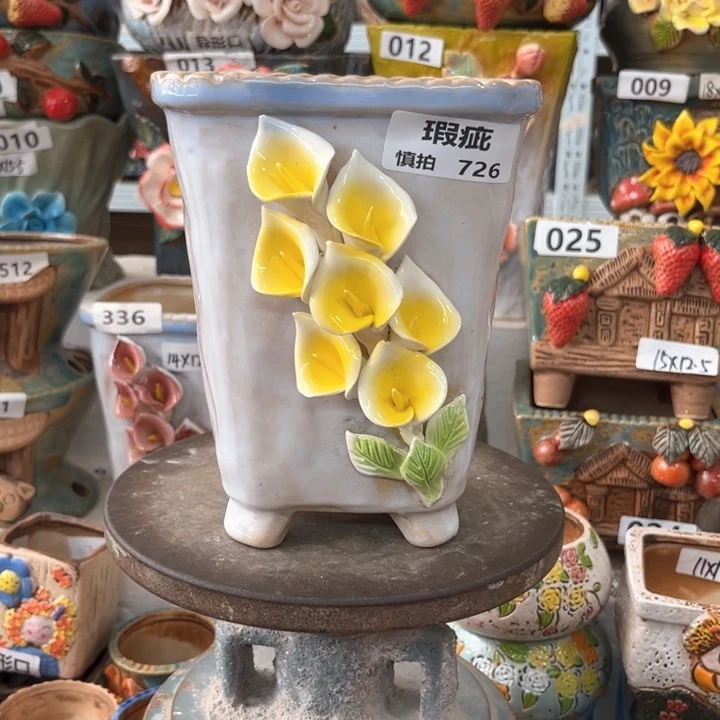 紫砂花盆粗陶材质多肉花盆726