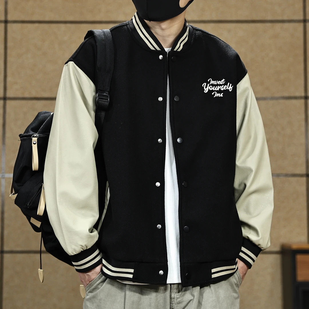 棒球服皮衣外套男春秋潮牌男款上衣大码男士夹克秋款秋季2025新款