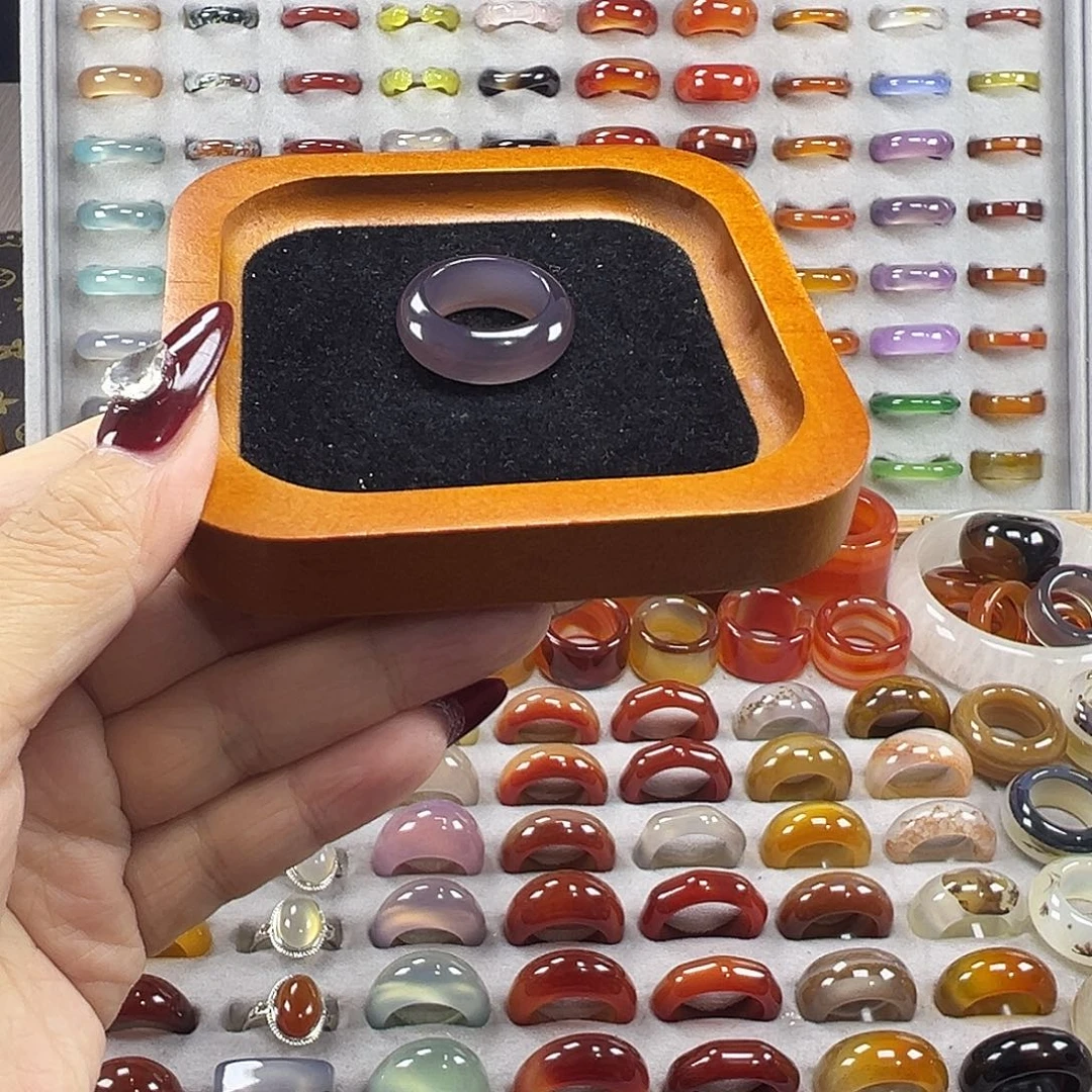 玛瑙/玉髓未镶嵌戒指B10不退换18.3港18+