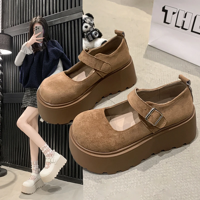 厚底勃肯鞋女2025春季新款全包增高松糕博肯女鞋子一脚蹬单鞋百搭