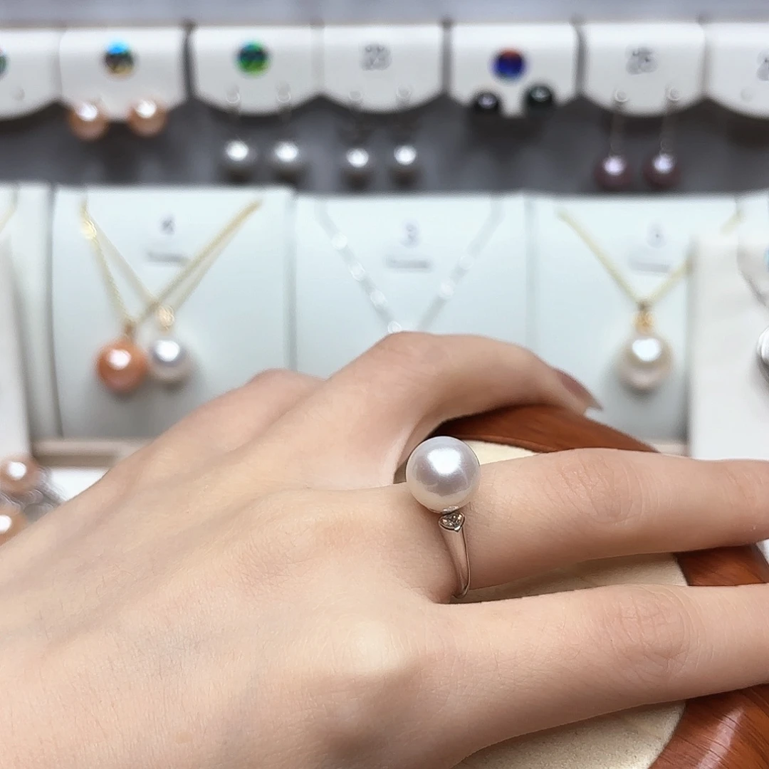 M****淡水珍珠戒指银S925镶嵌
