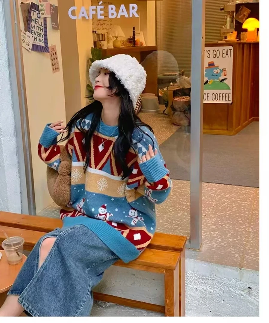 119大童亲子时尚休闲小雪人套头毛衣-24B3