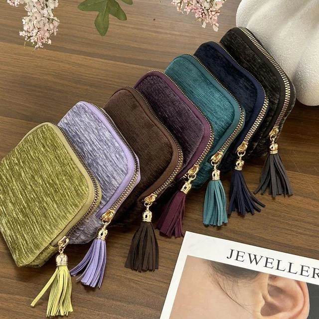 首饰收纳包高档精致饰品水晶手串手镯文玩便携拉炼多层项炼收纳袋