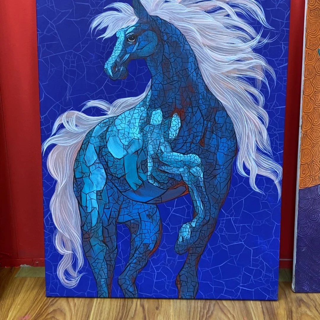 门***影水彩60.80画心油画作品