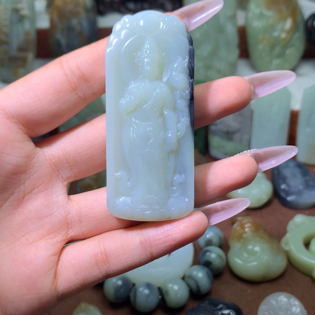 和田玉未镶嵌吊坠(不含链)