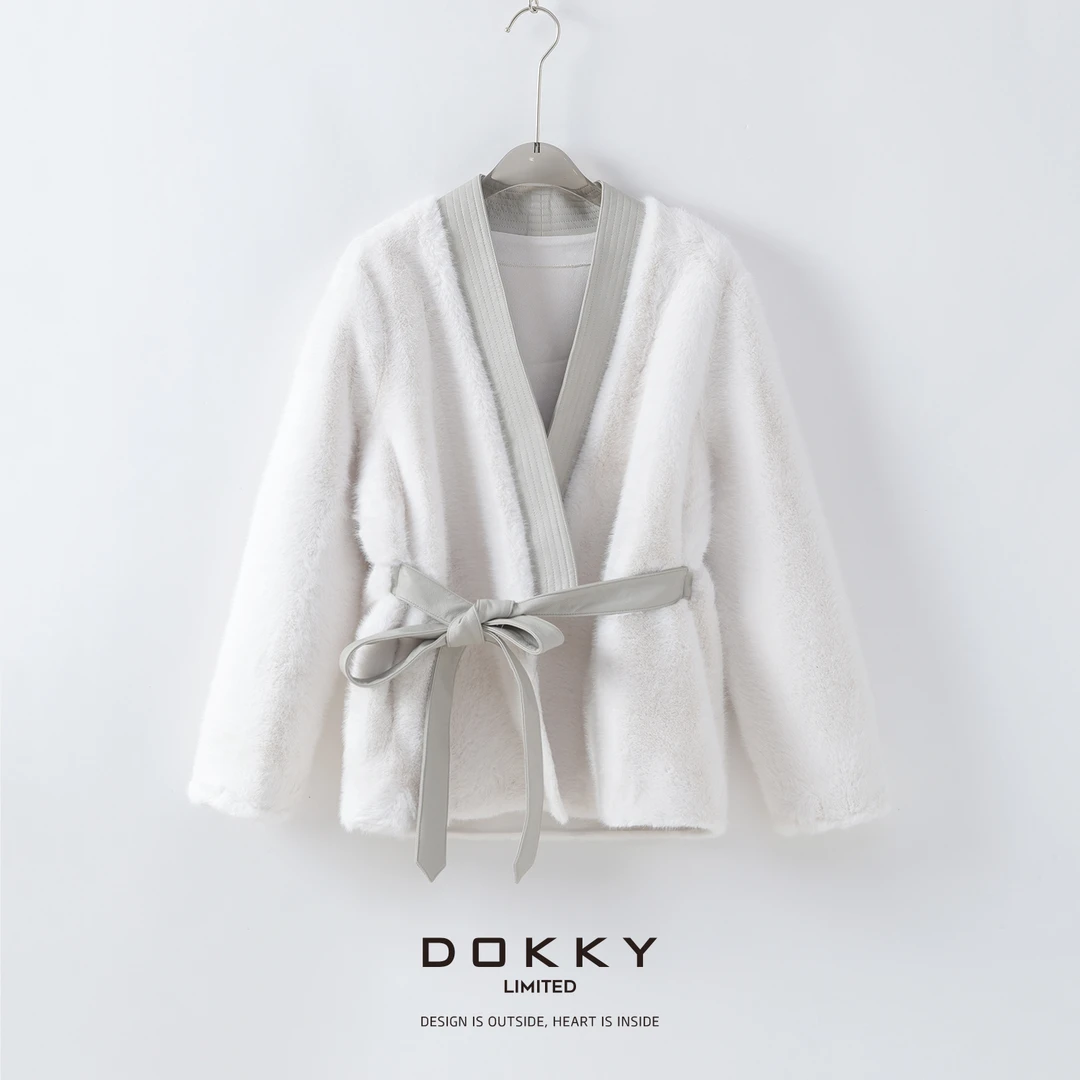 【限量尖货.江南美人.紫标】DOKKY小香风.仿水貂.时髦高级|毛毛外套