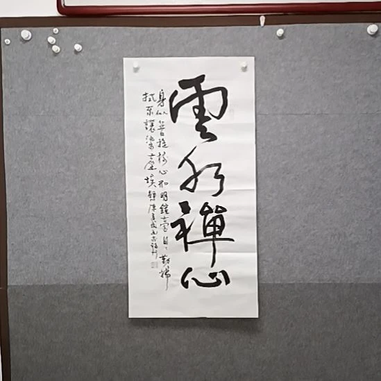 书法云水禅心三尺整张书法作品