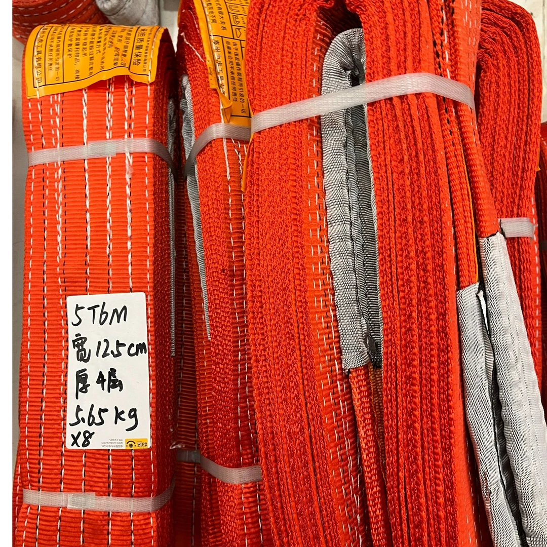 现货!四层红色扁平双扣5吨6米吊装带 吊装带 12.5公分4层