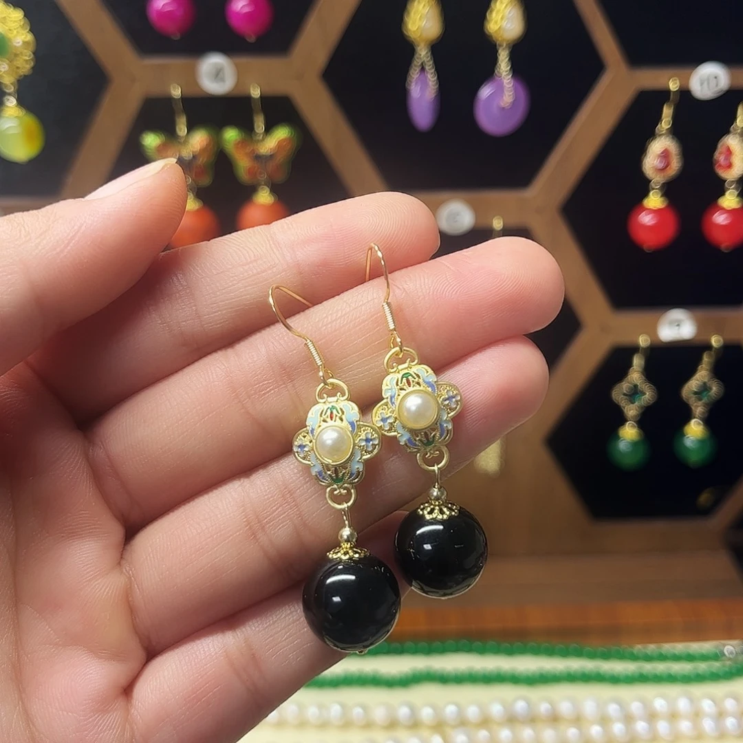 锆石纯铜合金耳饰