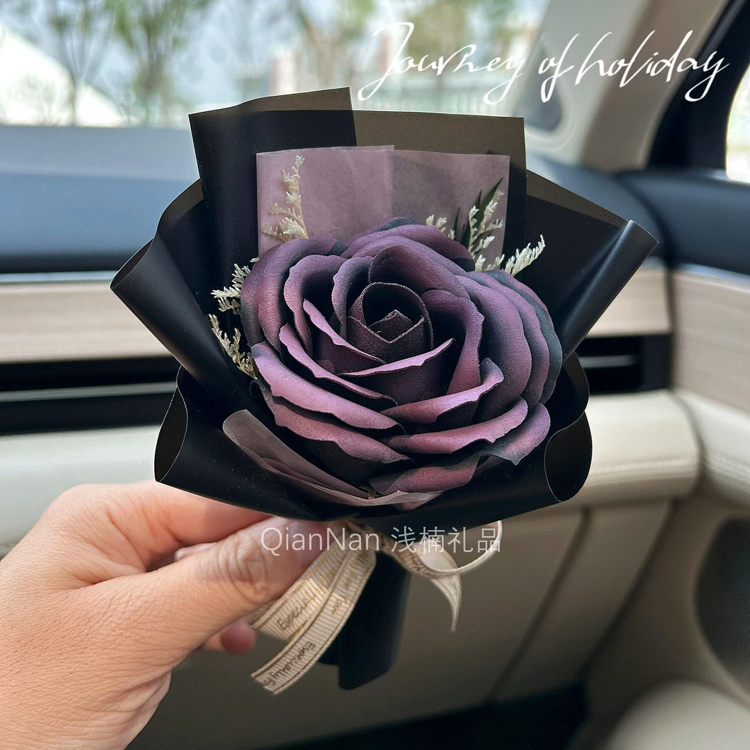 乌梅子酱车载香薰汽车出风口花束迷你香水皂玫瑰花创意情人节礼物