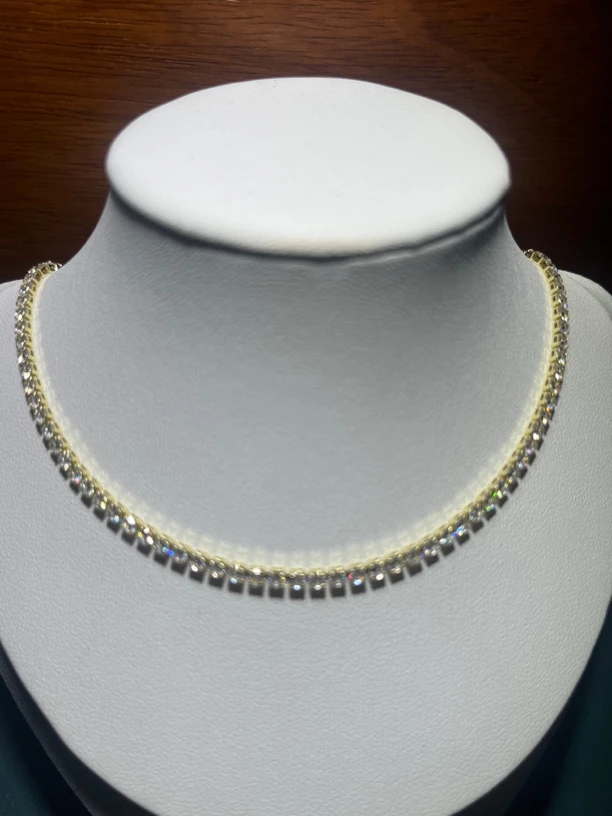 672白蓝宝项链金色