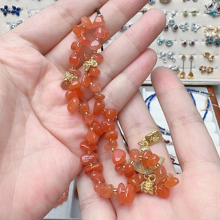 南红玛瑙手链未镶嵌吊坠854
