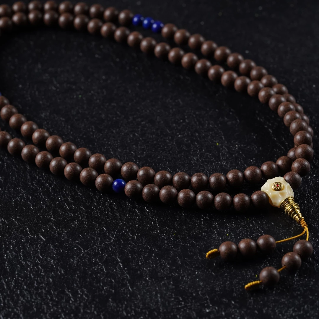 【珊木居】HXZ1256JY TO-P系列 四物合香珠0.8圆珠+驼骨三通项链