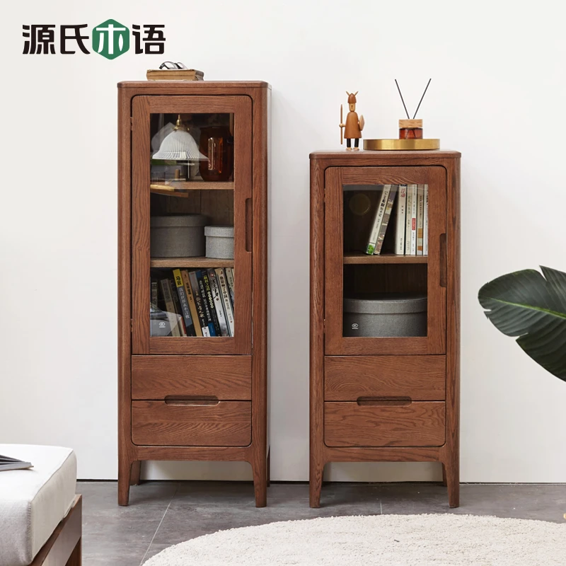 实木电视柜边柜客厅立柜展示柜家用收纳柜角柜书柜H90M01