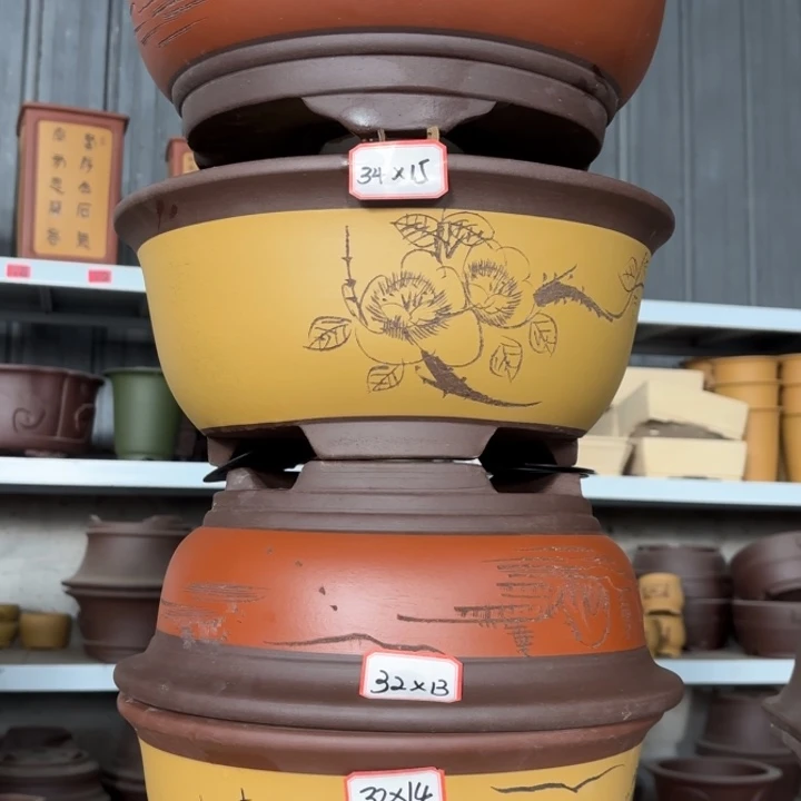 紫砂花盆100-4。