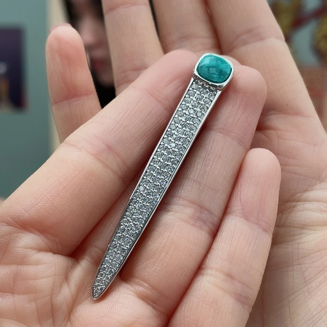 绿松石颈饰银S925镶嵌