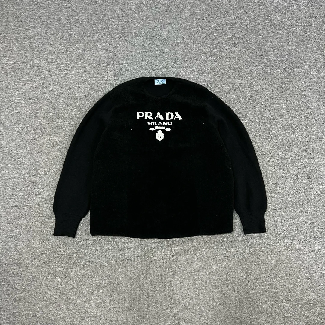 99新 Prada/普拉达 羊羔毛拼接 套头卫衣 99新 42码
