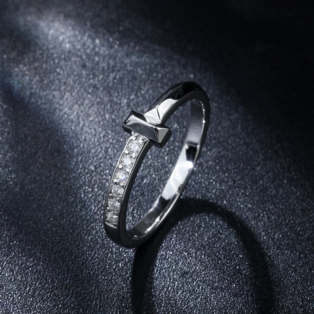 925银莫桑石银制品 【举石】X0513-9819-985莫桑钻戒指（一件/自选）F