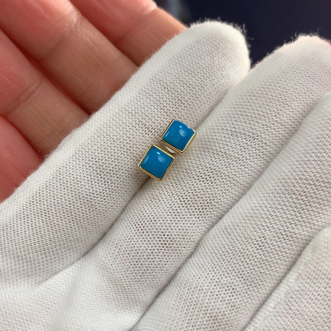 绿松石珠宝奇石18K金镶嵌