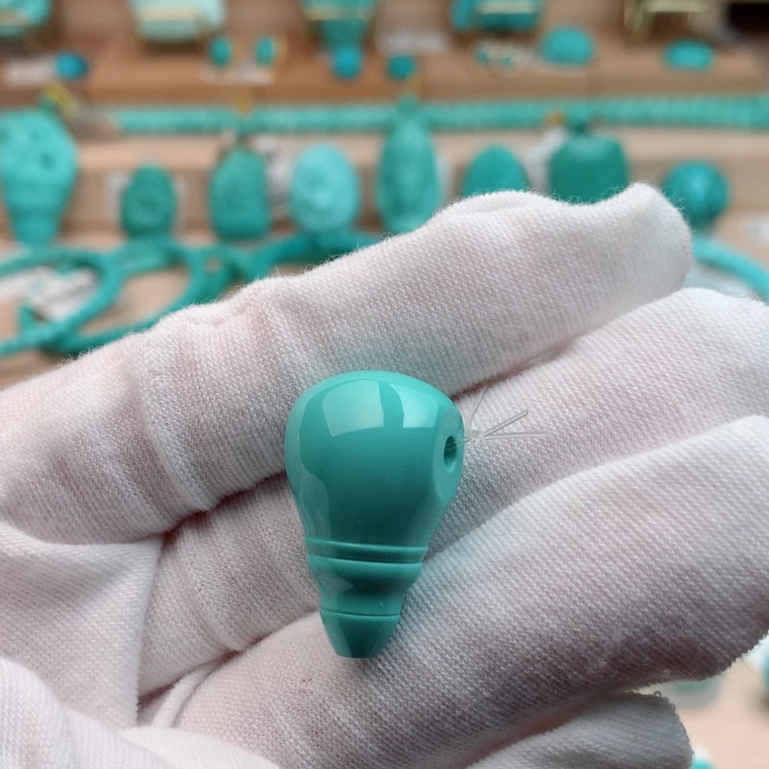 未镶嵌绿松石珠宝奇石14.5mm
