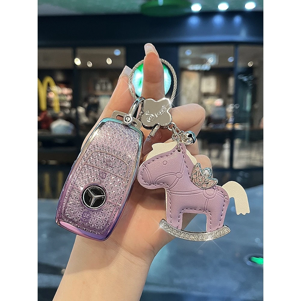 适用奔驰钥匙套e级e300l车c260l扣glb220壳a200lglc/e/a高级感女