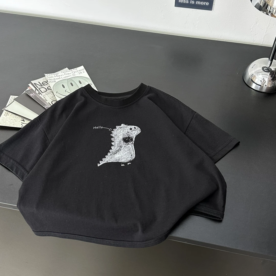 尚恩家【韩货恐龙T】男童夏装百搭卡通T恤儿童洋气上衣痞帅短袖潮