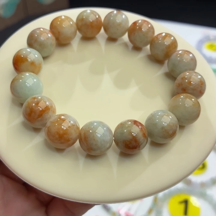 翡翠未镶嵌手链桂花糕卡13.7