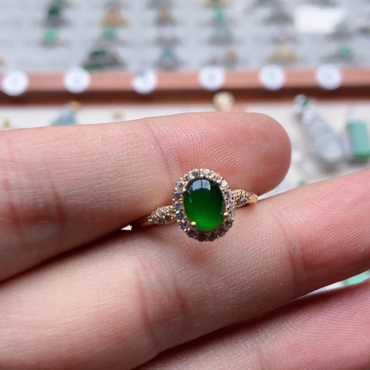 翡翠银S925镶嵌戒指