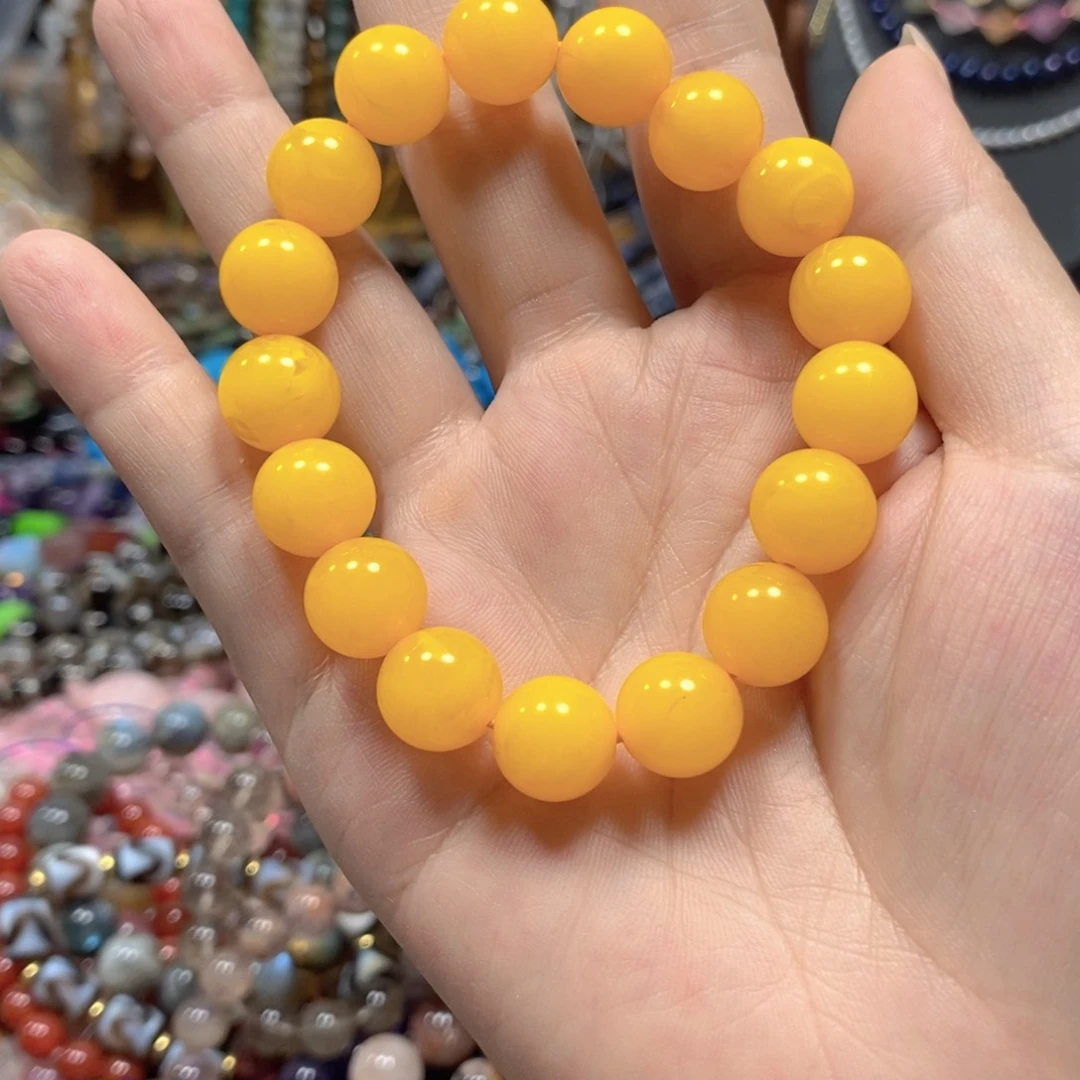 玛瑙/玉髓合金珠宝半成品蜜蜡手串卡12mm