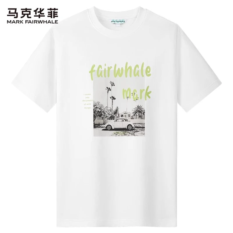 【亲肤体感】马克华菲印花短袖T恤2025夏季新款美式圆领情侣上衣