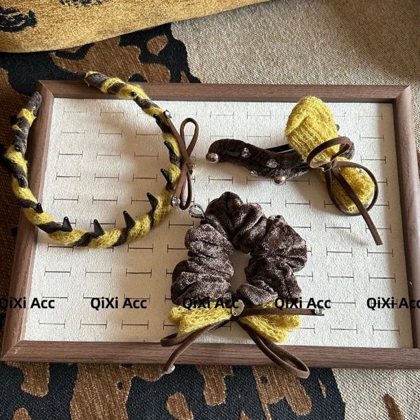 黄油可露丽抓夹千金风日韩发夹头饰法式编织复古发卡