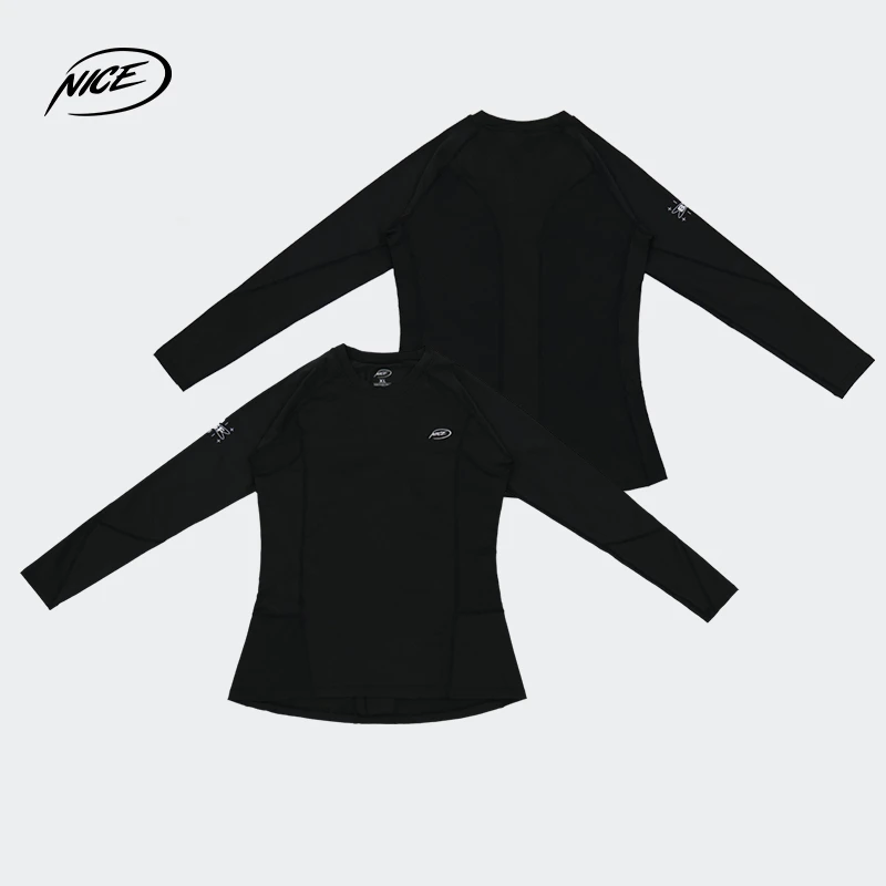 NICE紧身衣男训练长袖打底球运动健身高弹透气速干