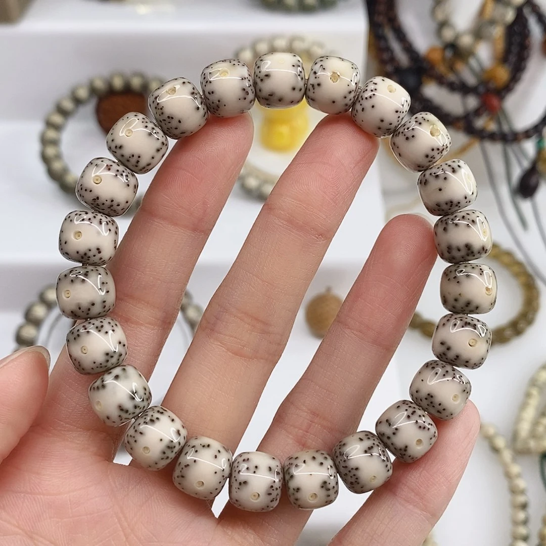 @***懒星月菩提手串卡10瓷白通体贯穿大留白H55