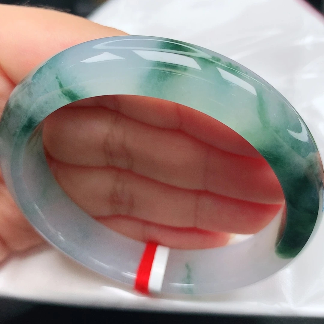 未镶嵌手镯翡翠25冰胶飘花