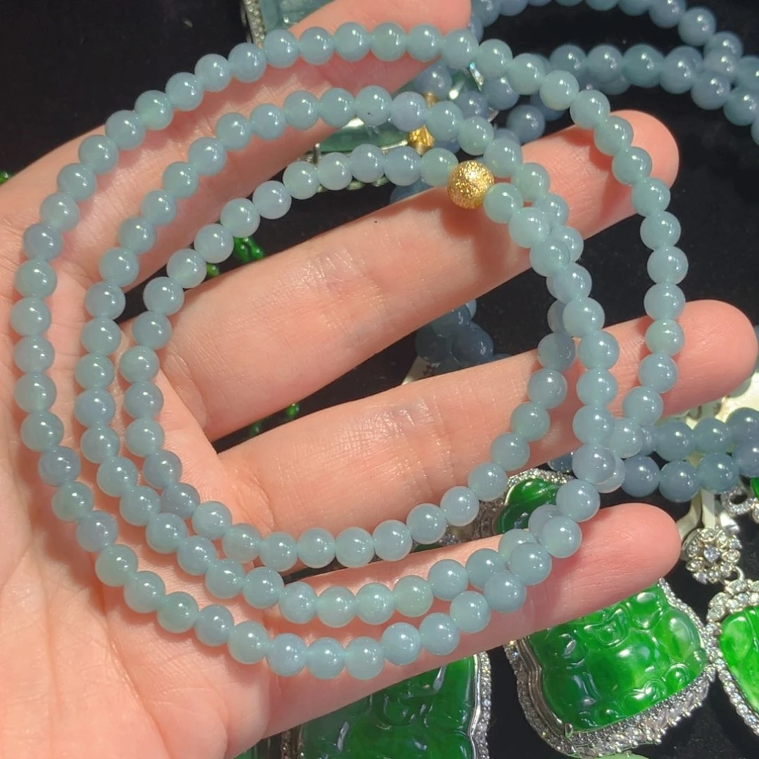 颈饰未镶嵌翡翠5MM珠链