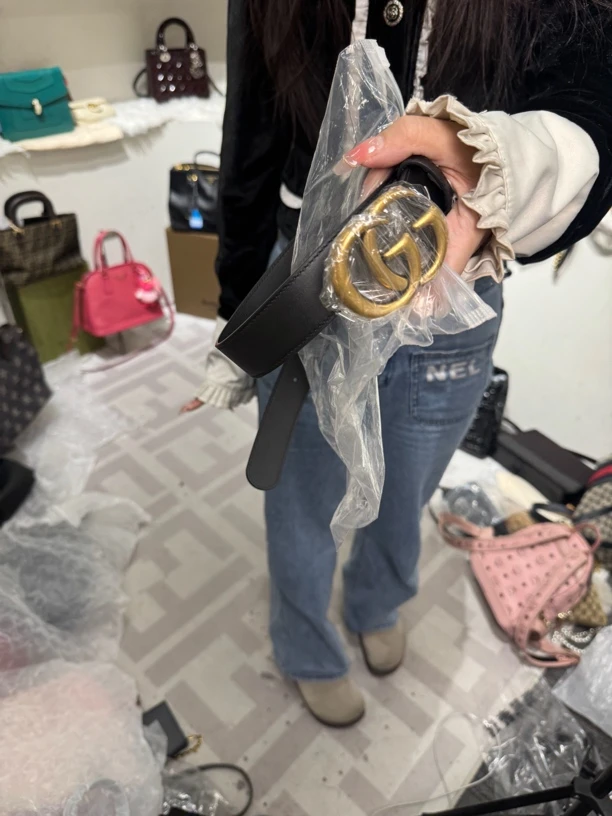 95新 GUCCI/古驰 gucci黑金色腰带/JM