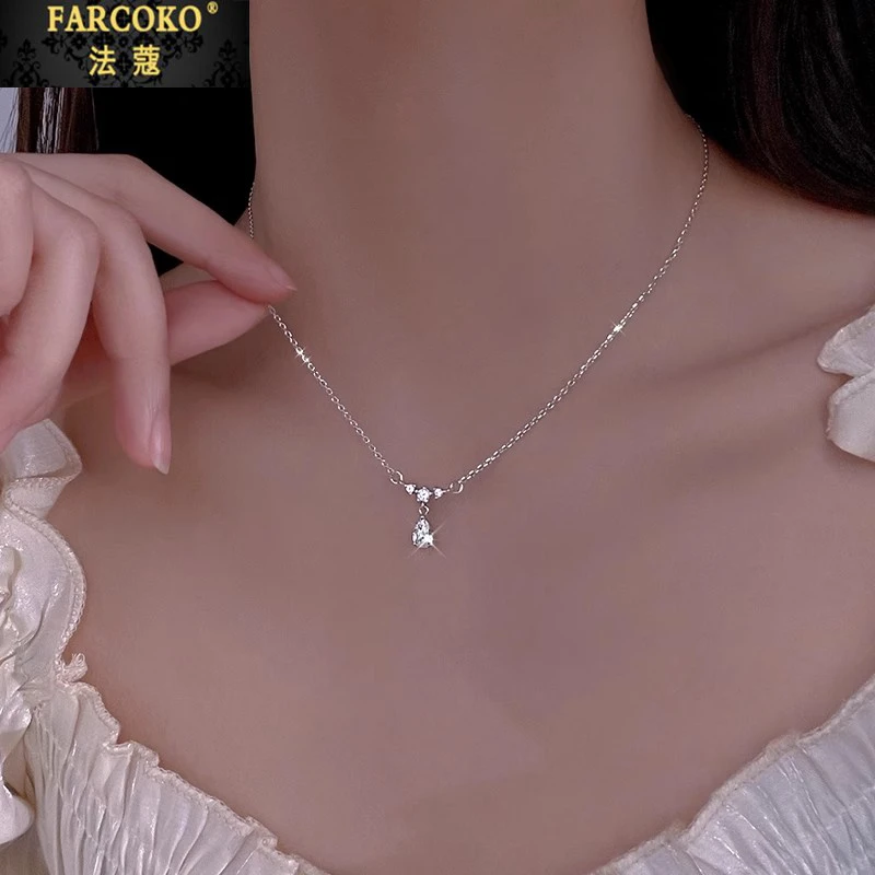法蔻简约水滴项链女款精致锁骨链送女友老婆生日情人节礼物