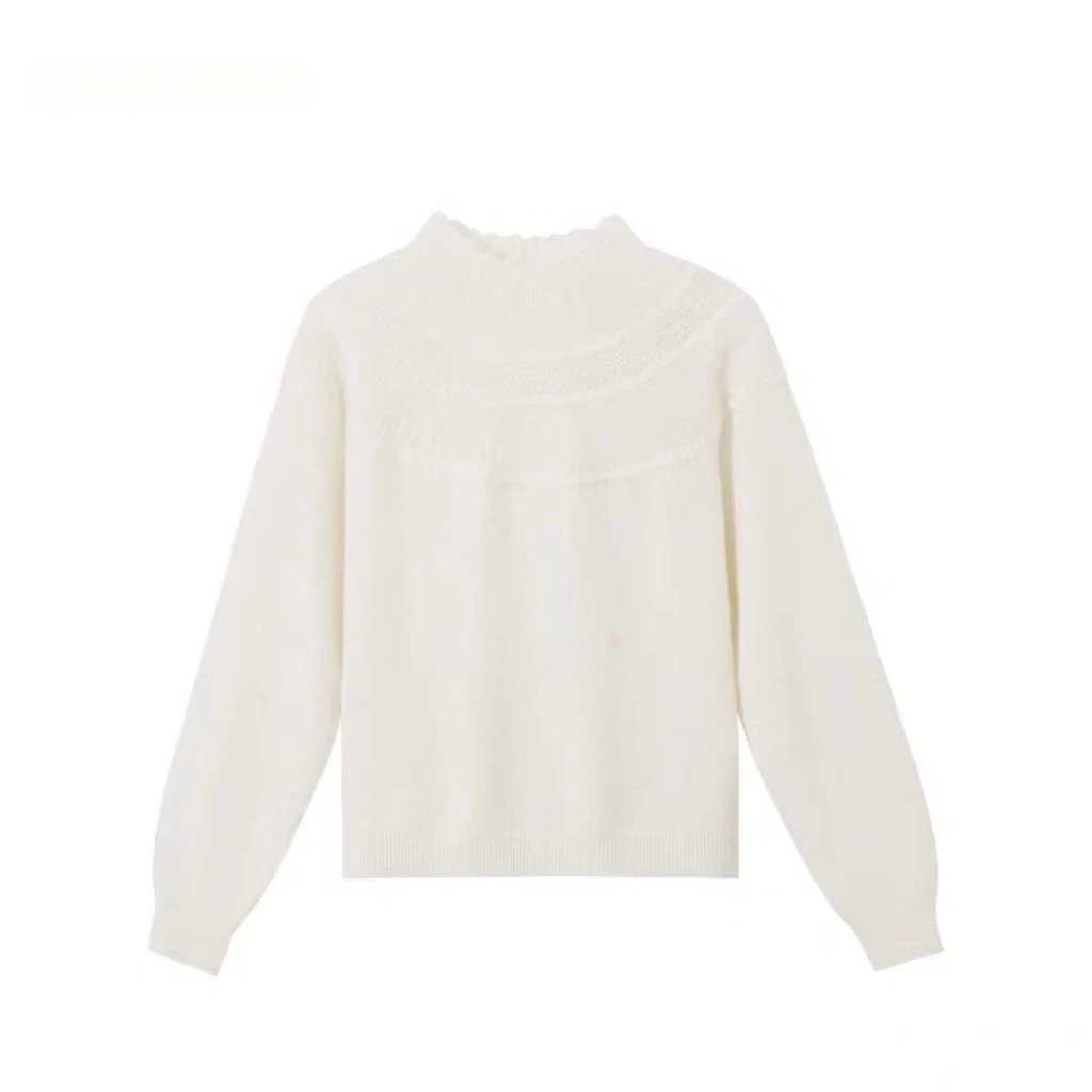 T3112 云肩艺术 秋冬镂空纯色套头毛衣