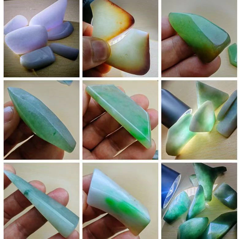 缅甸天然翡翠珠宝边角料、练习边角料