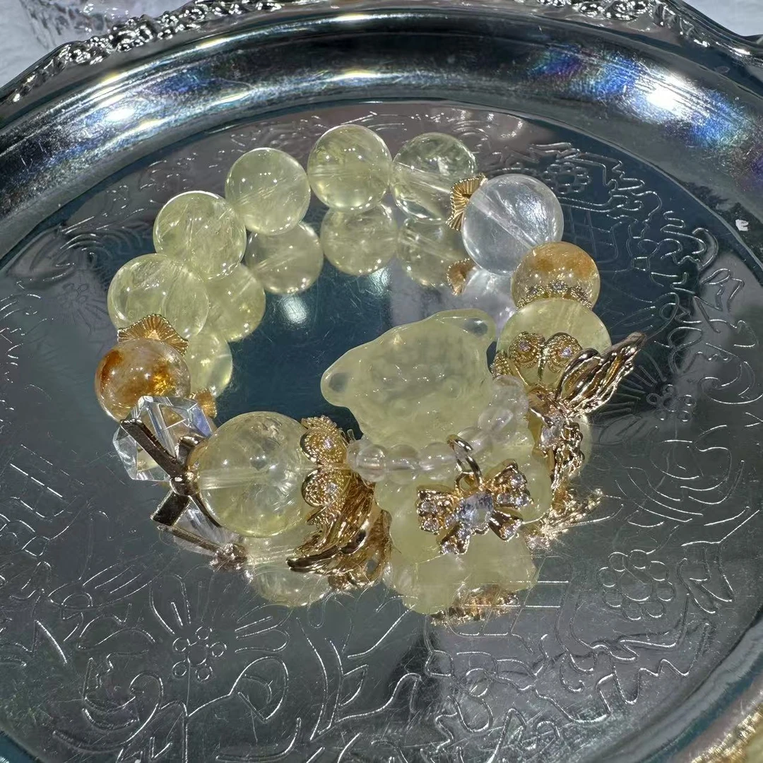 【拾壹水晶】天然黄水晶-单圈手链多样性发货发其一A022