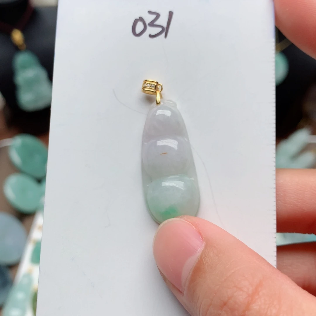 翡翠颈饰银S925镀金镶嵌吊坠