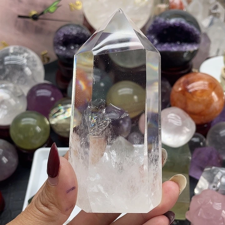 F***-未镶嵌珠宝半成品水晶26白水晶柱