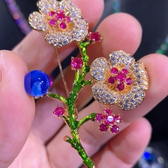 颈饰红宝石银S925镶嵌