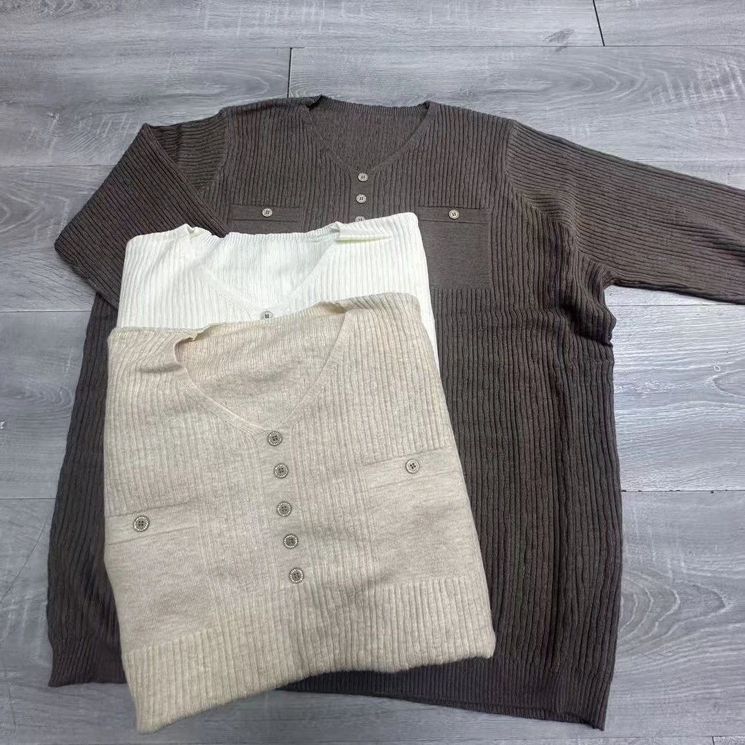 孤品针织衫包芯纱针织衫女大码百搭上衣206