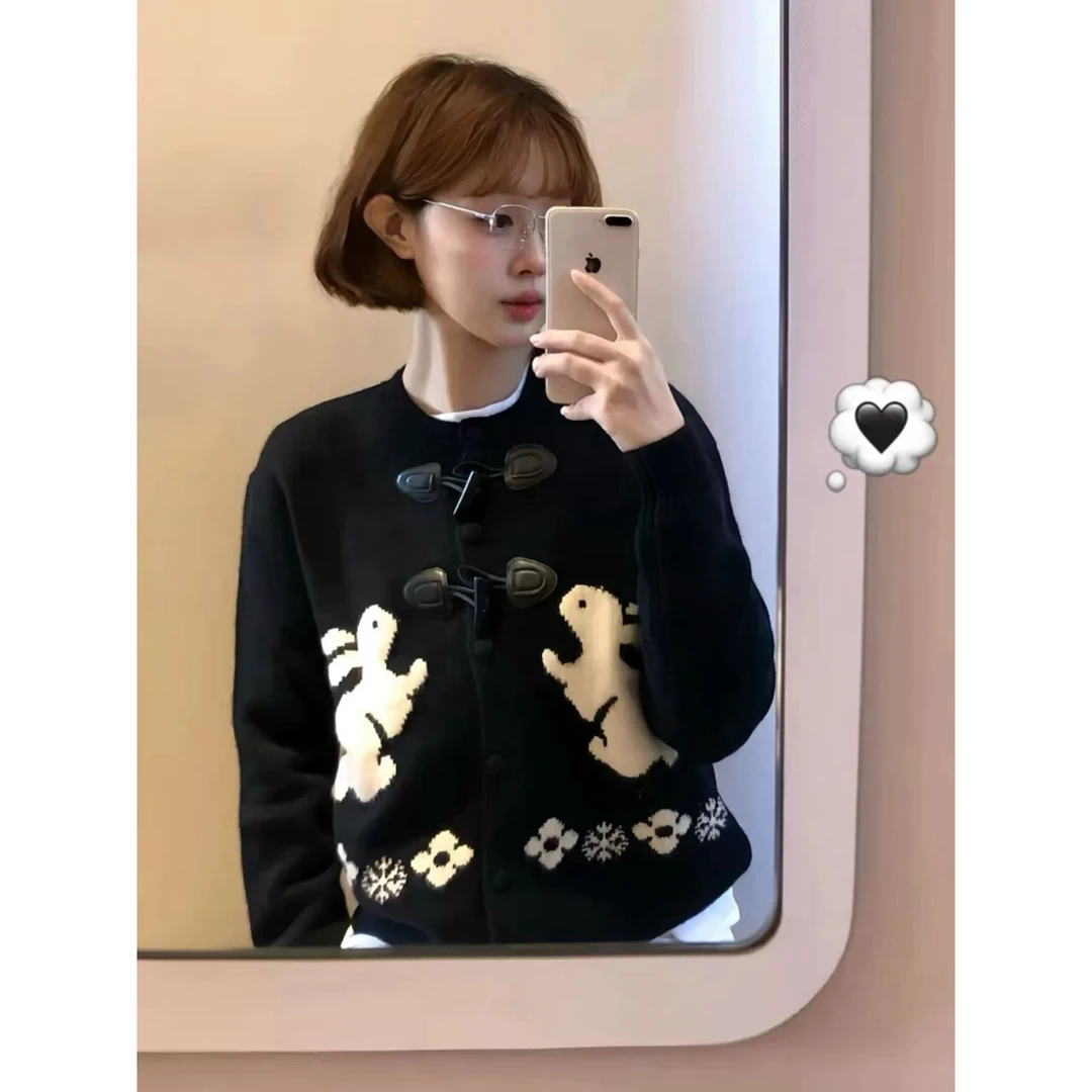 自留了 自留了 太好看了 兔子牛角扣毛衣