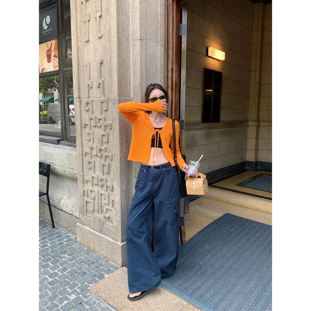 DYANGJUN【加州阳光】v领针织开衫