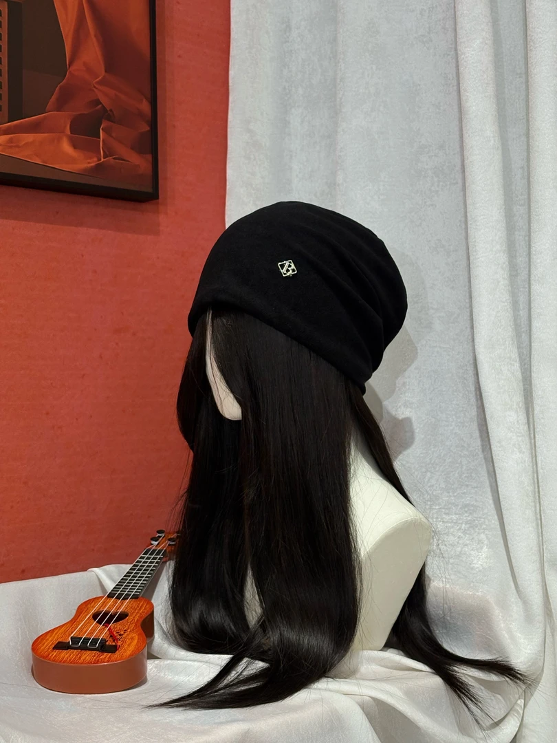 韩版无檐帽子千金风百搭网头帽针织帽黑色秋冬